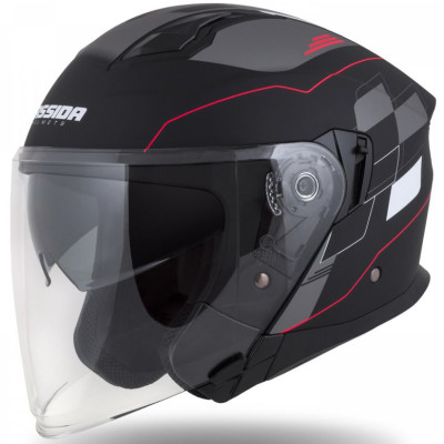 helma Cassida Jet Tech RoxoR 2025 black matte/white/red/grey