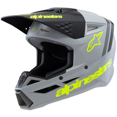 dětská helma Alpinestars S-M3 Radium 2025 grey mat/yellow fluo/black