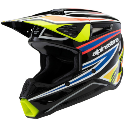 dětská helma Alpinestars S-M3 Wurx 2025 black/yellow fluo/blue/red