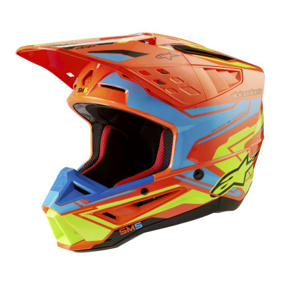 helma Alpinestars S-M5 Action 2 2025 orange fluo/light blue/yellow fluo