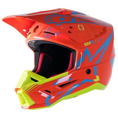 helma Alpinestars S-M5 Action orange/yellow fluo/light blue