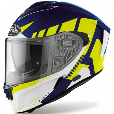 helma Airoh Spark Rise blue matte/yellow