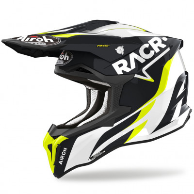 helma Airoh Strycker Racr 2025 shiny black/white fluo yellow