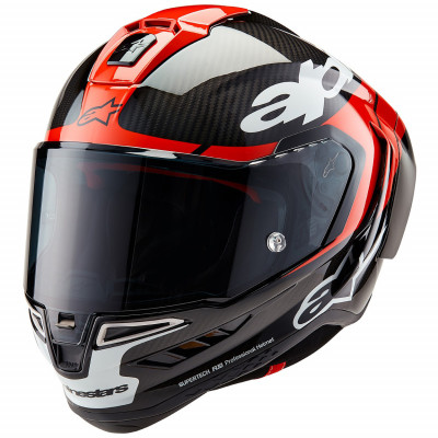 helma Alpinestars Supertech R-10 Element 2025 carbon/red fluo/white