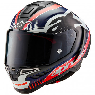 helma Alpinestars Supertech R-10 Team 2025 matte carbon/red fluo/blue/white