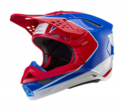 helma Alpinestars Supertech S-M10 Aeon 2025 red fluo/blue