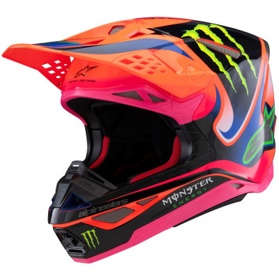 helma Alpinestars Supertech S-M10 edice Haiden Deegan 2025 orange fluo/purple/pink/green