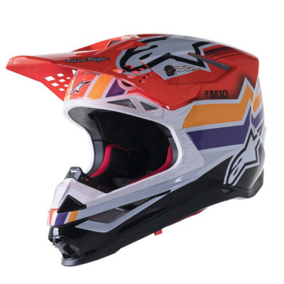 helma Alpinestars Supertech S-M10 Troy Lee Designs orange/yellow/purple/white/black