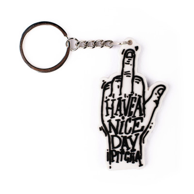 přívěsek Pitcha NICE DAY keychain white/black
