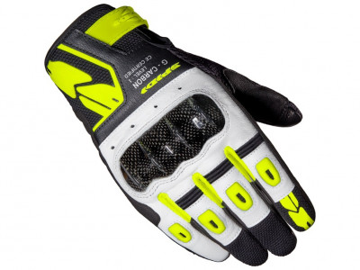 rukavice Spidi G Carbon white/black/yellow fluo