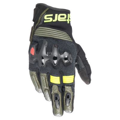rukavice Alpinestars Halo black/green/yellow fluo