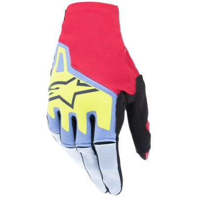 rukavice Alpinestars Techstar 2024 light blue/red/yellow fluo/black