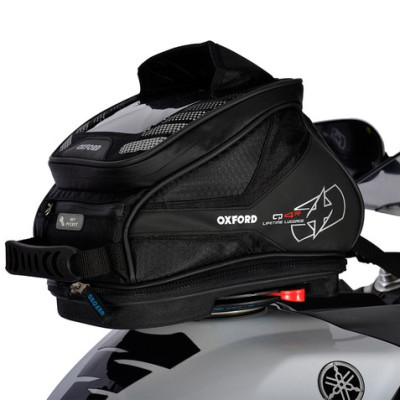 tankbag na motocykl Oxford Q4R QR black s rychloupínacím systémem na víčka nádrže