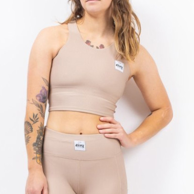 dámské triko Eivy Cover Up Rib Top sand