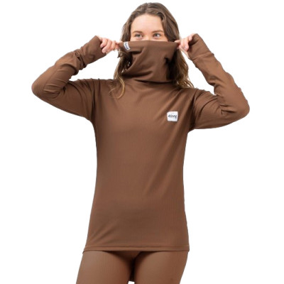 dámské triko Eivy Icecold Gaiter Rib Top brown