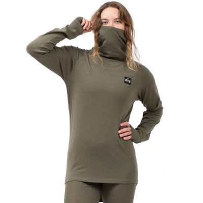 dámské triko Eivy Icecold Gaiter Rib Top olive