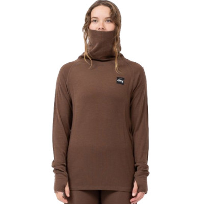 dámské triko Eivy Icecold Merino Wool Gaiter Rib Top brown