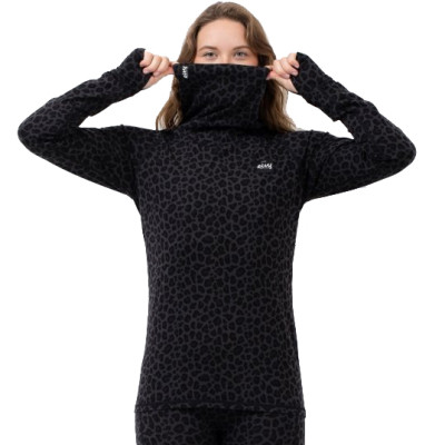 dámské triko Eivy Icecold Merino Wool Gaiter Top black leopard