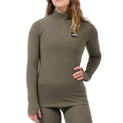 dámské triko Eivy Journey Merino Wool Rib Top olive