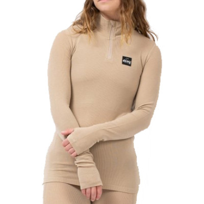 dámské triko Eivy Journey Merino Wool Rib Top sand