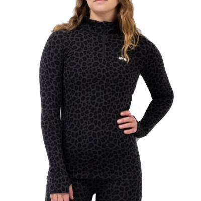 dámské triko Eivy Journey Merino Wool Top black leopard