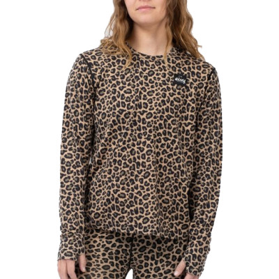 dámské triko Eivy Loose Fit Merino Wool Top leopard