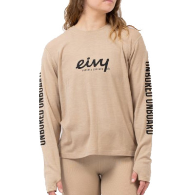 triko Eivy Loose Fit MX merino Woll Rib Top sand