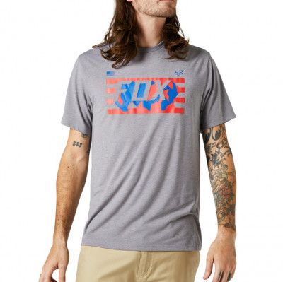 Triko Fox Rwt Flag Ss Tech Tee Heather Graphite