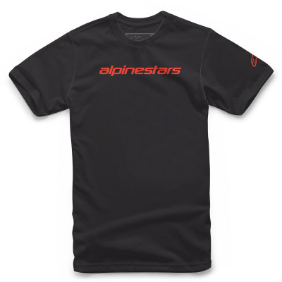 triko Alpinestars Linear Wordmark  tee black/red fluo