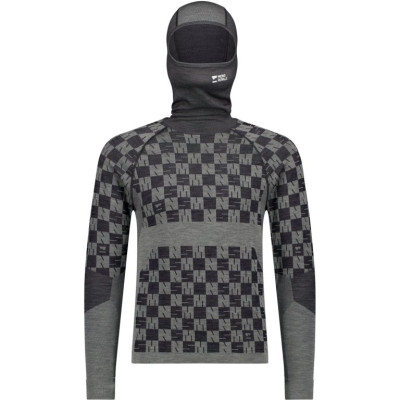 triko Mons Royale Ascender merino Seamless hooded long sleeve dried sage / black