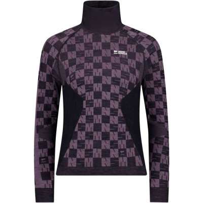 dámské triko Mons Royale Ascender merino Seamless mock neck LS wmns WMNS mauve / black