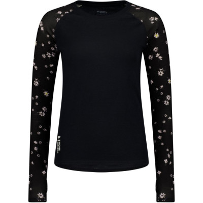dámské triko Mons Royale Bella merino long sleeve WMNS black daisy