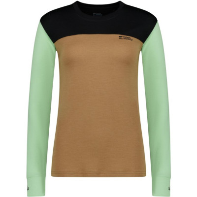 dámské triko Mons Royale Yotei merino long sleeve WMNS matcha / toffee / black