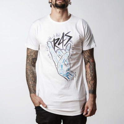 triko ride4stars ROCKER tee white