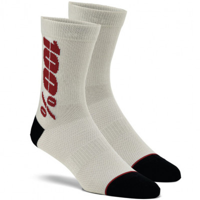 zateplené ponožky 100% Rythym merino silver/red